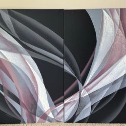 2 X 1986 ARTMASTER  STUDIOS  - ANDERSON ABSTRACT  ARTWORK  45 " H ×72" W
