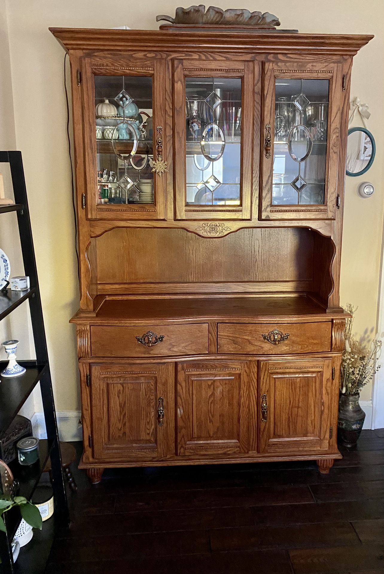 Two Piece Dining Room Hutch With Lighting