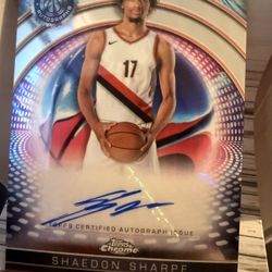 Shaedon sharpe Autograph Topps Chrome 