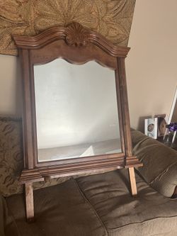 Large Solid Wood Wall Mirror – Classic Antique Style