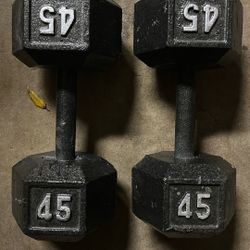 45 Lb Hex Dumbbell Set 