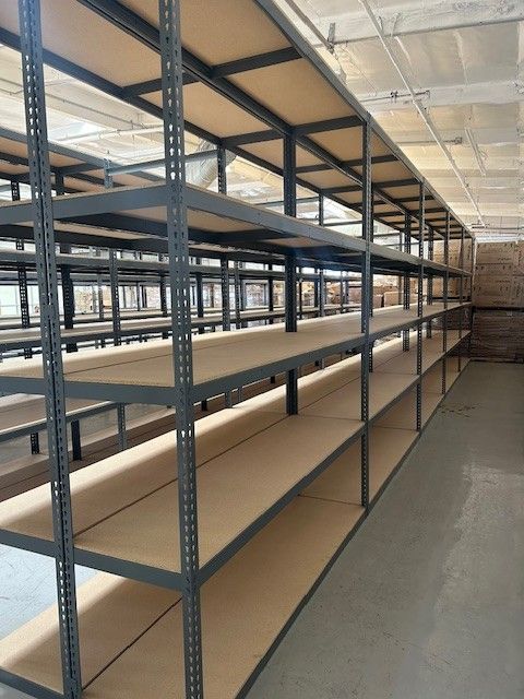 Warehouse Quality 96 in W x 24 in D Used Steel Boltless 5 Tier Level Supply Office Storage Rack Delivery Available