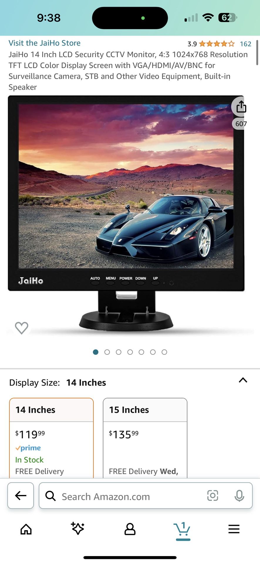 JaiHo 14 Inch LCD Security CCTV Monitor