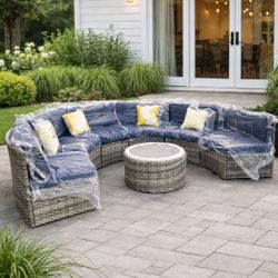7pc Outdoor Curved Patio Furniture Set 