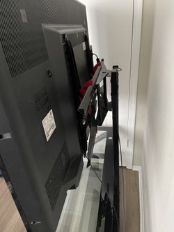 55 inch tv and stand glass/metal, black