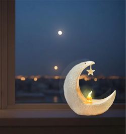 Illuminated Crescent Moon & Star Ramadan Lanterns (set of 2)