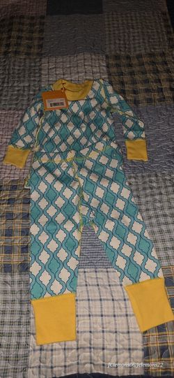 NWT Masalababy Teal & Yellow Geometric Pajama Set