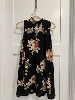 Black Floral Babydoll Dress