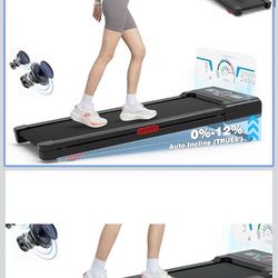 Walking Pad Treadmill with 12% 9-Level Auto Incline