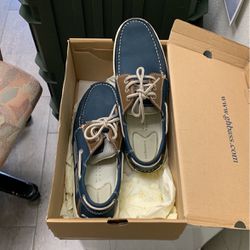 Bass-earl 2 Boat Shoes 10 1/2 Blue And Gray 