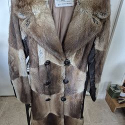 Exquisite Vintage Mink Fur & Leather Patchwork Coat - The Old Mill, CA - Luxurious & Rare - $1500