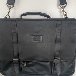 Billblass Black Leather Shoulder Bag Messenger Bag Vintage