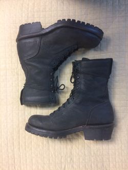 Gray Golden Retriever Logger Work Boots