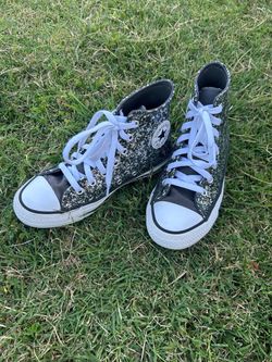 Converse Chuck Taylor Black Glitter High Tops Kids 3.5