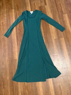 Teal Long Sleeve Maxi Dress