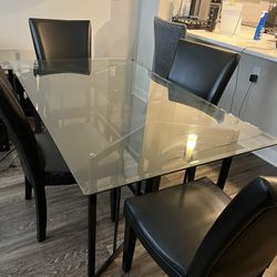 Glass Dining Table And Chairs 