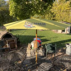 Patio Unbrellas, Beer and Tequila Logos, 8 feet open, wooden frames, solid and sturdy, $40 each