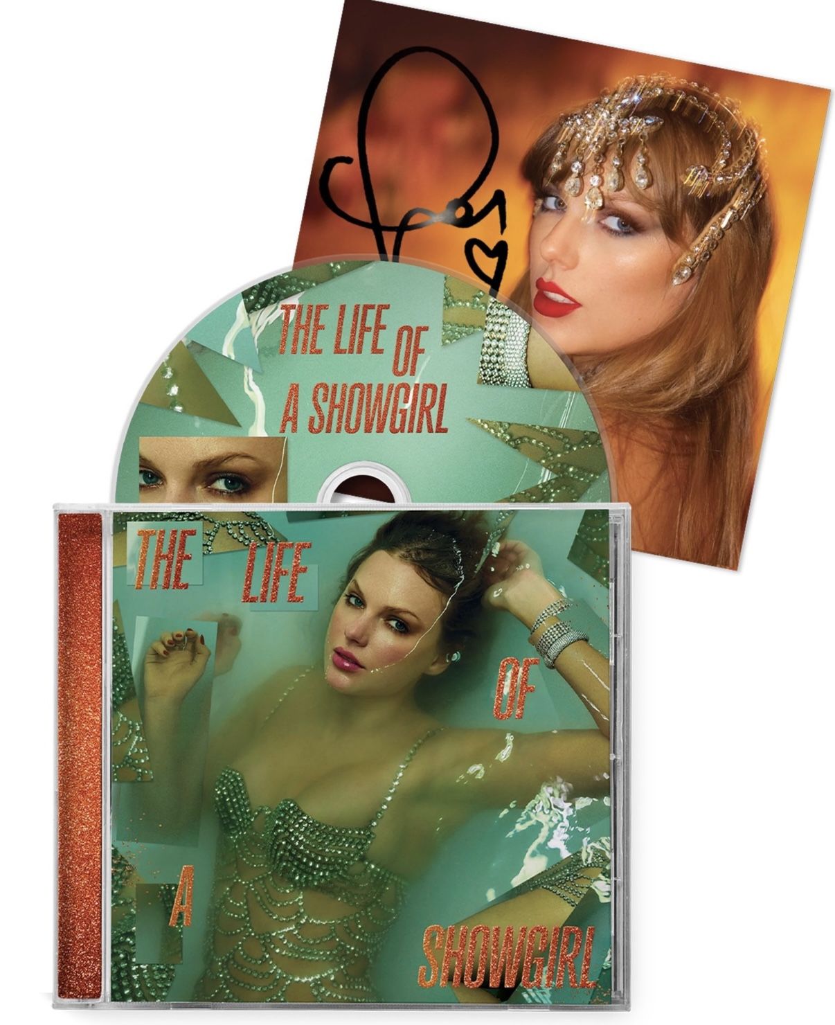 Taylor Swift - The Life of a Showgirl CD + Hand Signed Photo 1 × 1