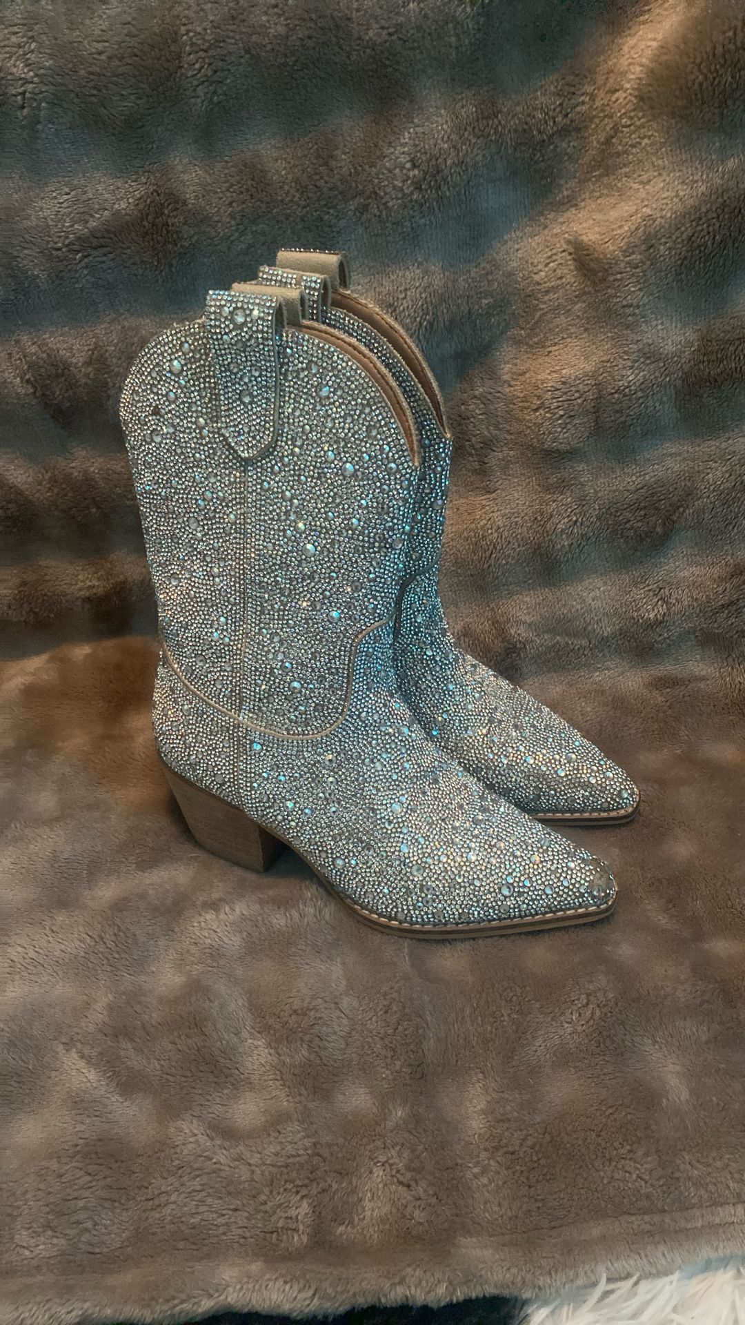 Silver Rhinestone Western Boots