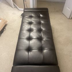 Brown leather Ottoman 