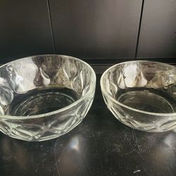 Set of Vintage Pyrex Ovenware Clear Heavy Glass TEARDROP Mixing Serving Bowls