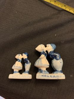 Hand painted blue and white Holland figures