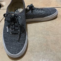 Glitter Vans #721278 Dark Grey Sparkly Sneakers Unisex Men 6.5 Women 8