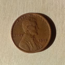 1928 No Mint Wheat Cent 