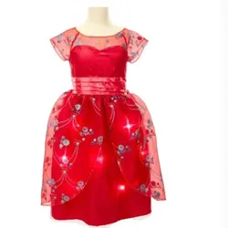 DISNEY Princess Elena of Avalor Light-Up Theme Song Costume Play Dress Sz 4-6X