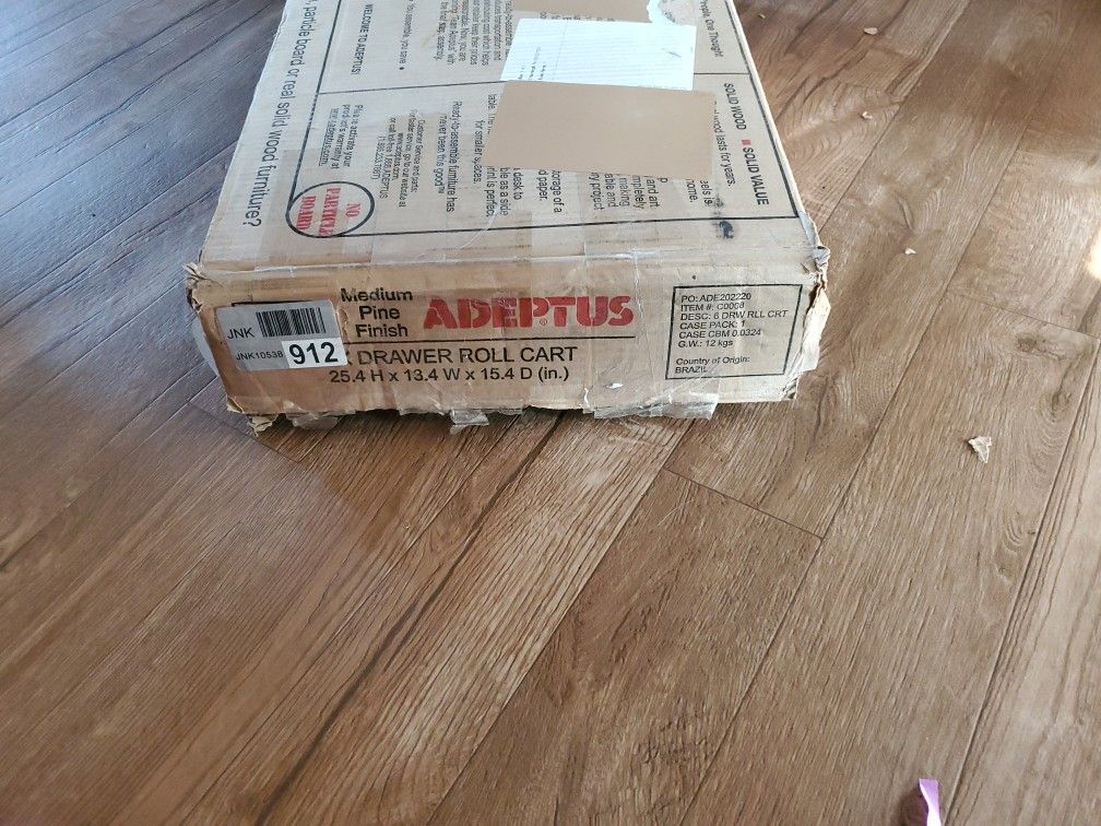 Adeptus Six Draw Roll Cart/ Solid Pine Wood