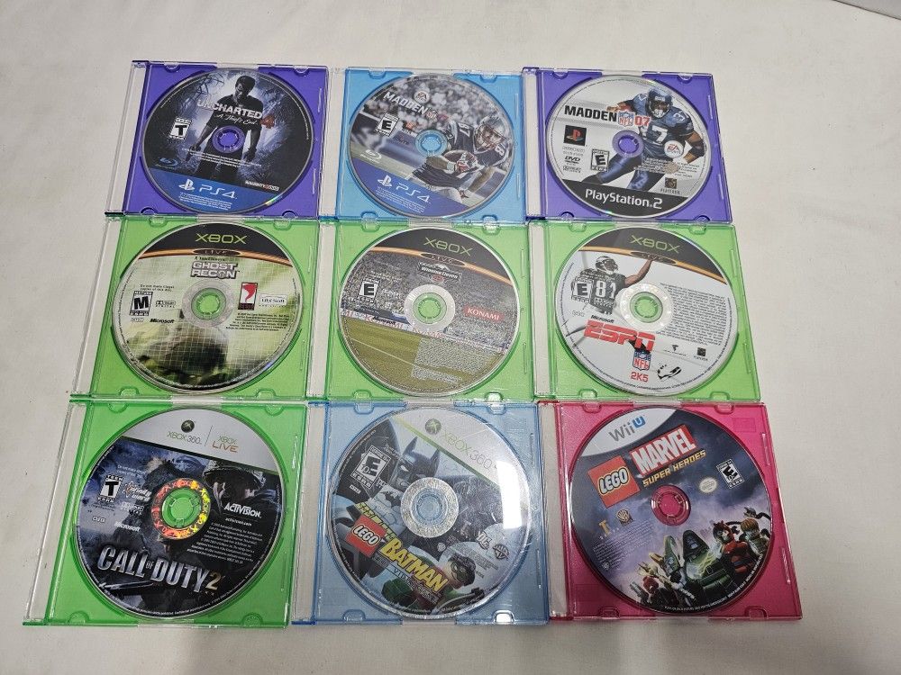 Lot of 9 Playstation 4 PS2 Xbox 360 Wii Games