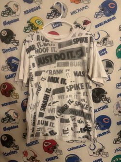Nike All-Over Print "Just Do It" Graphic Tee - White
