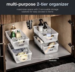 NEW 2-Tier Sliding Under Sink Organizer – Kitchen & Bathroom Storage