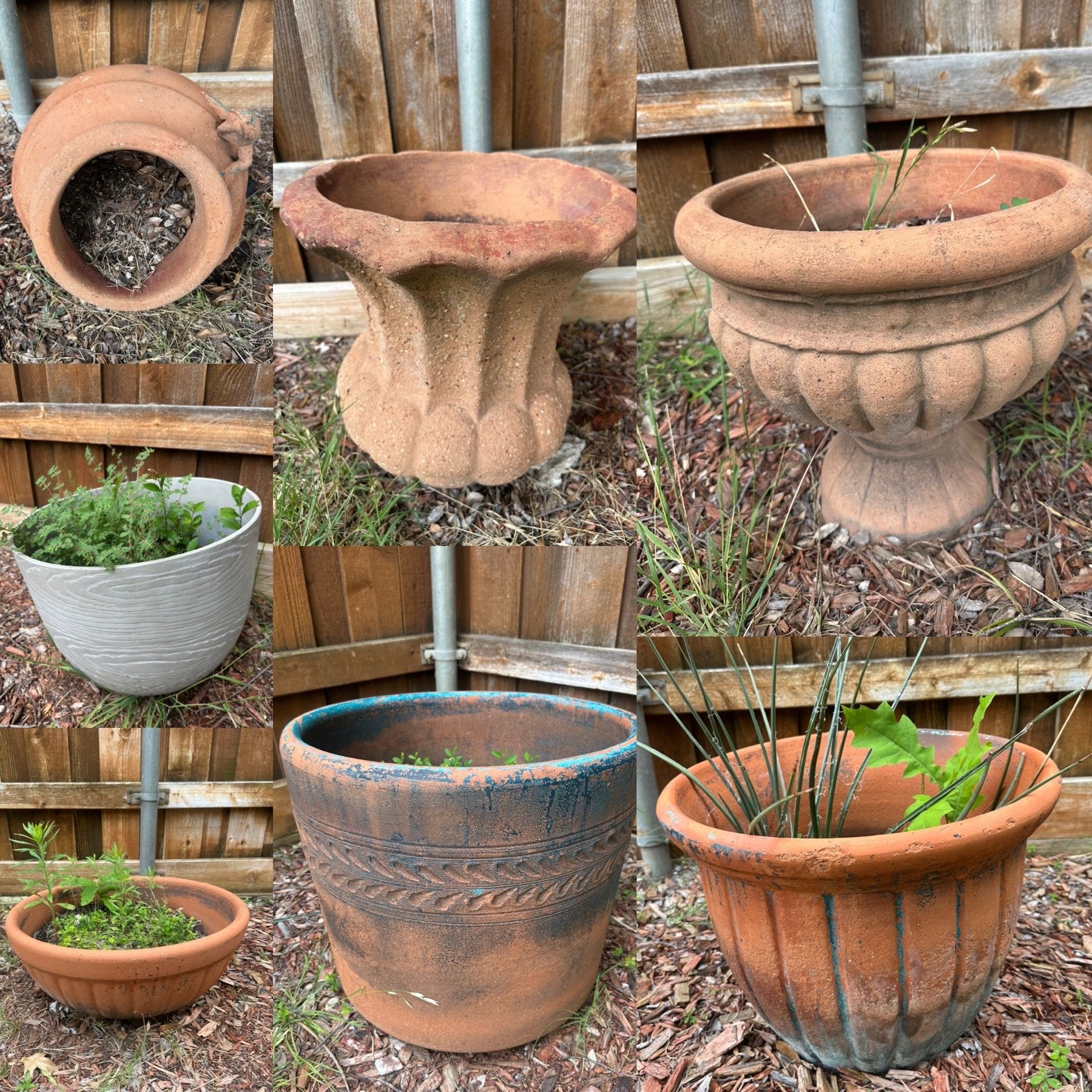 14 Terracotta Clay Plant Pots