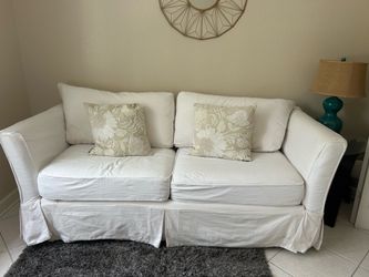 White couch ($100) and 2 couch chairs ($50 each) OBO