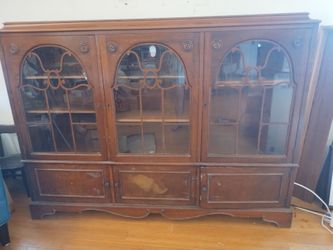 Real wood china cabinet bookcase