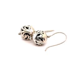 Silpada Silver Filigree Ball Drop Earrings