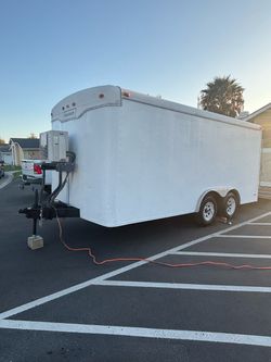 Haulmark White Enclosed Cargo Trailer with AC/heat and beds