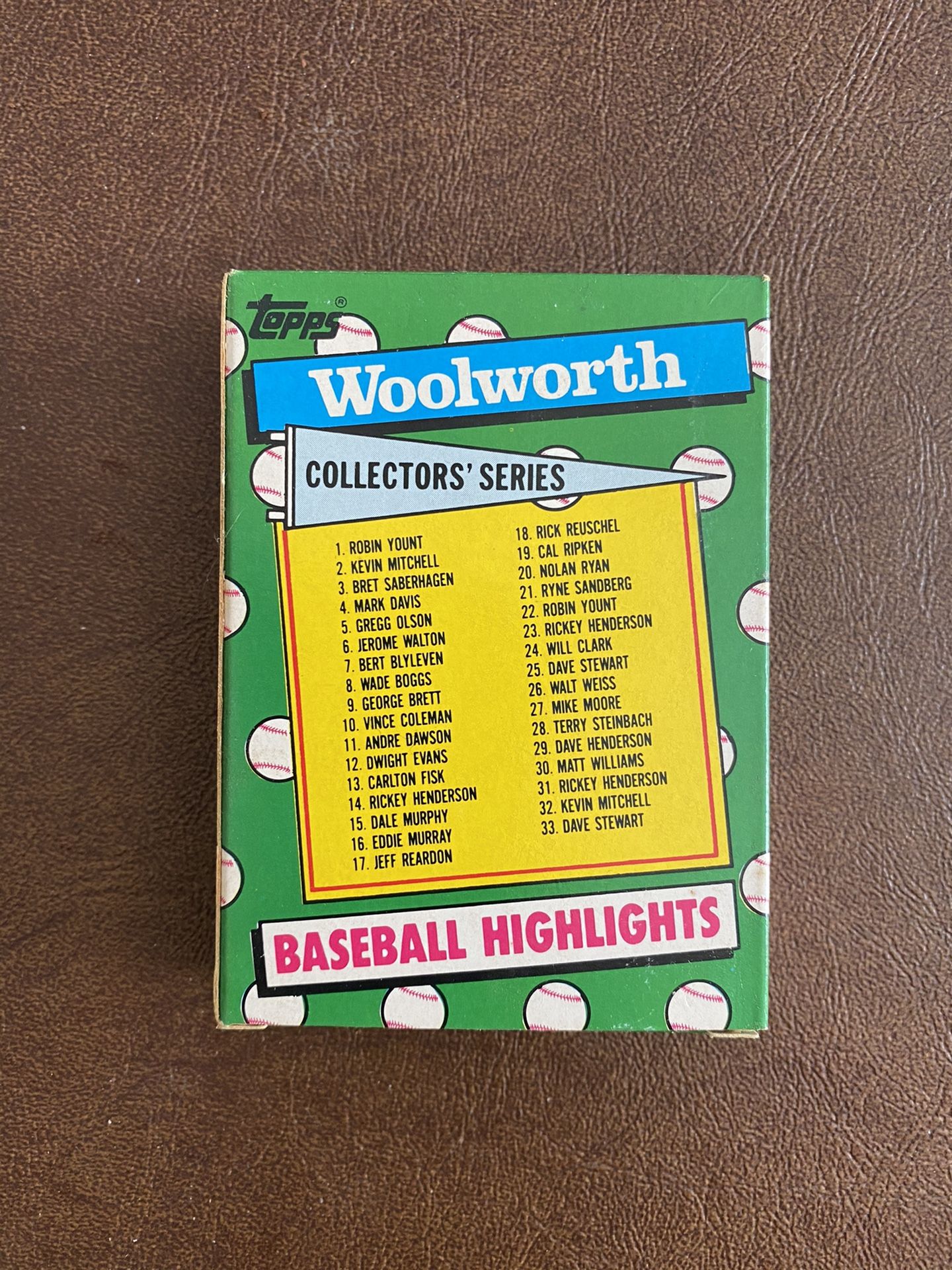 1990 TOPPS WOOLWORTH "BASEBALL HIGHLIGHTS" 33 CARD SET