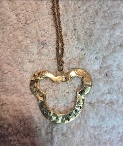Vintage Disney Gold-Tone openwork Mickey Mouse Silhouette Pendant and Chain
