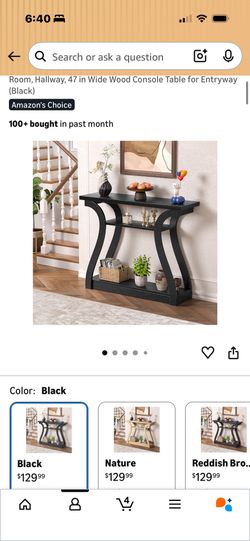 Black Hall Table 