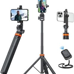 EUCOS 62" Phone Tripod, Tripod For IPhone & Selfie Stick With Remote