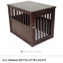 NEW Wood Dog Crate Furniture End Table, Medium