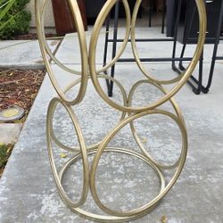 Rutledge & King Round Gold End Table With Marble Top