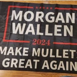 Morgan Wallen Flag 3x5 Make Mullets Great Again 2024