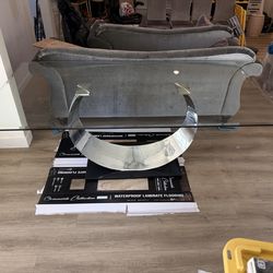 Dining table, coffee table, side table, cabinet, portable bar, 2 piece sofa.