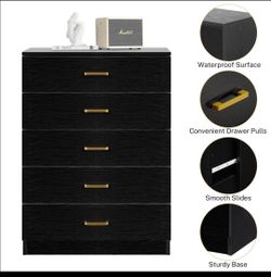 5 Drawers Dresser, Chest of Drawers for Bedroom