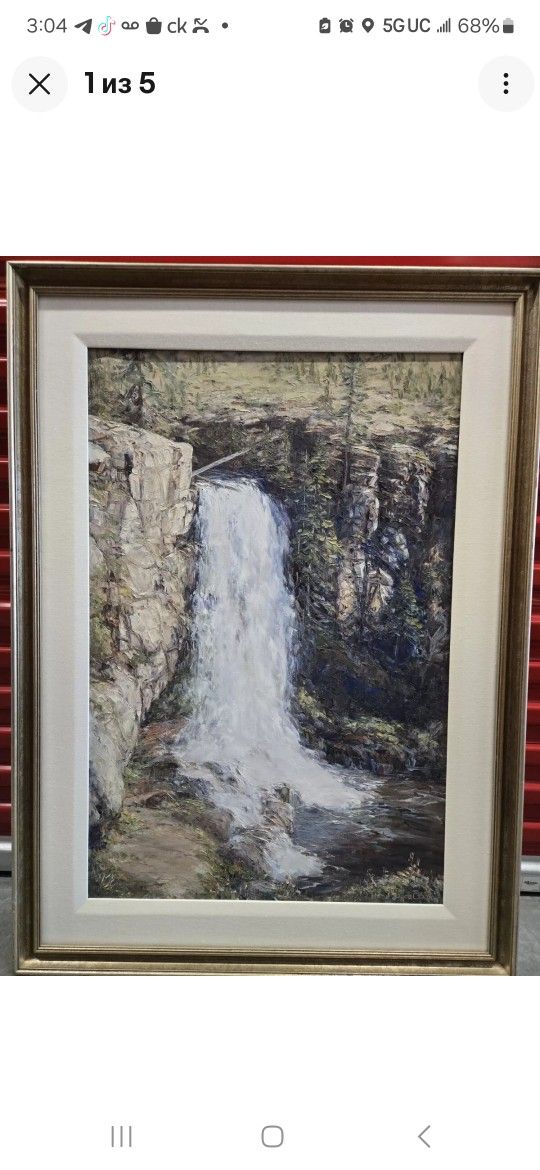 Joyce Clark TUMALO FALLS oil on canvas Painting 24"x36"