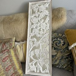 Beautiful wood carved wall hanging with mirror 