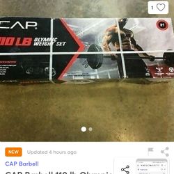 Cap 110 Pound Olympic Weight Set With Barbell And Clips